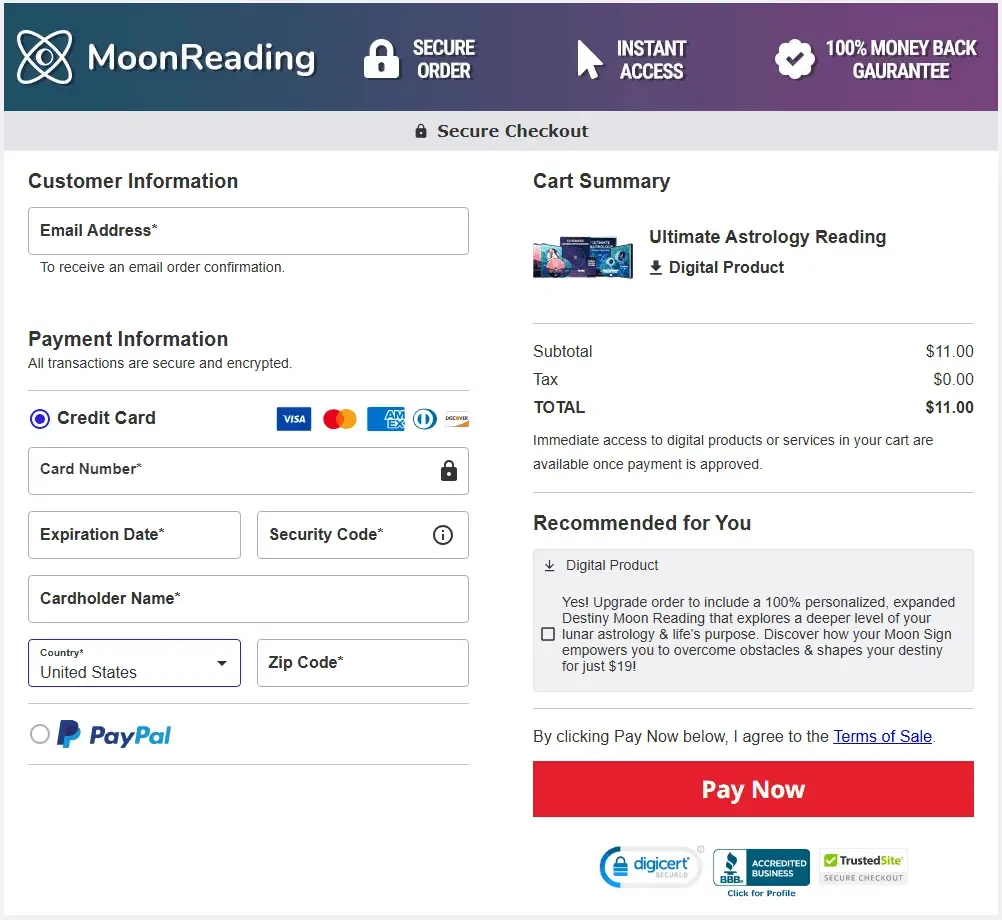 Moon Reading order page